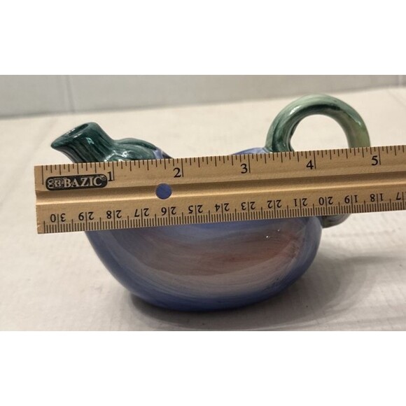 FITZ AND FLOYD MAJOLICA EGGPLANT CREAMER, SMALL PITCHER SAUCE 1987 Vintage - Picture 5 of 5